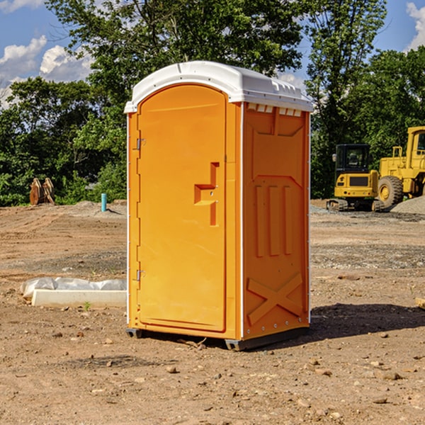 how often are the portable restrooms cleaned and serviced during a rental period in Nunda MI